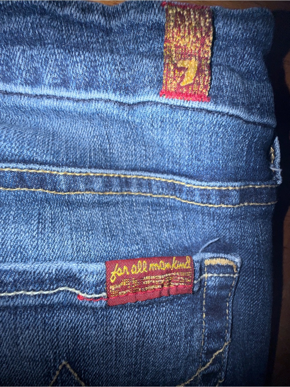 7 For All Mankind Women's Blue Flare Jeans - Picture 7 of 9